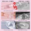 French Tip Nail Stamp - 4PCS Nail Art Stamper Kit Clear Silicone Nail Stamping Long & Short Jelly Stamper for Nails with Scrapers Nail Stamper Kit for French Manicure