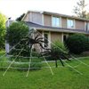 UMEELR Halloween 200In Huge Spider Web with 2 Giant Realistic Looking Hairy Spiders Halloween Decorations Props Creepy Decor Outdoor Indoor (35.5In and 30In)