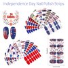 JERCLITY 336 Pieces 24 Sheets 4th of July Nail Wraps Independence Day Nail Polish Strips Patriotic American Flag Nail Strips Self-Adhesive Solid Color Nail Stickers with Nail File for Memorial Day