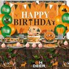 165 Pcs Hunting Birthday Party Decorations Deer Birthday Party Decorations Includes Hunting Backdrop Balloons Cake Cupcake Topper Plates Paper Cup Knives Forks Spoons Tablecloths(Backdrop)