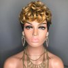 MELANNA Short Curly Wigs for Black Women Pixie Cut Wig Human Hair Short Blonde Pixie Wig Short Wigs Human Hair Natural Curly Short Human Hair Wigs Ombra 1b/27
