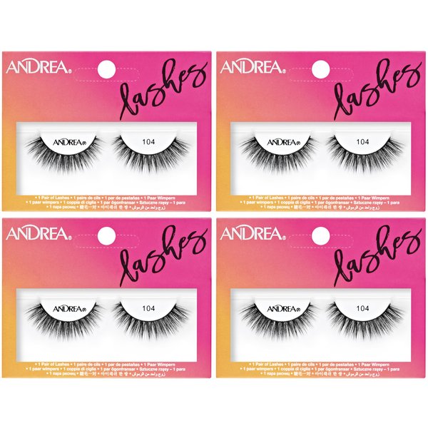 Andrea Strip Lash 104 Black, 4 packs