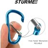 STURME 2" Aluminum D Ring Carabiners Clip D Shape Spring Loaded Gate Small Keychain Carabiner Clip Set Outdoor Camping Mini Lock Snap Hooks Spring Link Key Chain Durable Improved 24 PCS (Assorted)