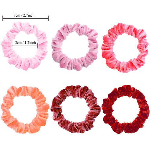 Small Scrunchies for Hair, Funtopia 24 Pcs Colorful Velvet Hair Ties for Thick Hair, Soft Mini Velvet Hair Scrunchies Elastic Hair Ties Ponytail Holders Rubber Bands Hair Accessories for Women Girls