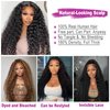 WENONE 13x6 Deep Wave Lace Front Wigs Human Hair 180 Density HD Full Lace Frontal Wigs Pre Plucked Bleached Knots Curly Human Hair Wig with Baby Hair 28 Inch Wigs for Black Women