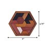 LMC Products Hexagon Wooden Puzzle Toy - Brain Teasers for Kids Ages 10-12. Also Great Brain Teaser Puzzles for Adults