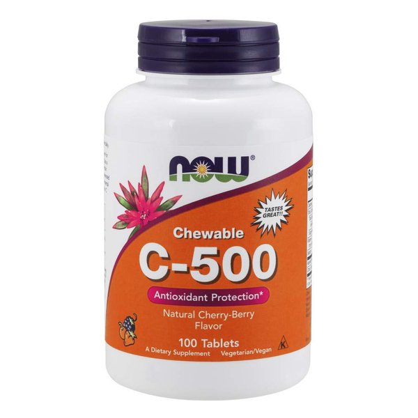 NOW Supplements, Vitamin C-500, Antioxidant Protection*, Cherry-Berry Flavor, 100 Chewable Lozenges