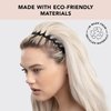 Kitsch Zig Zag Headbands - Recycled Plastic Hair Band for Men & Women | Classic 90s Headband & Hairband | Mens Headband | Wavy Headband with Teeth | Hair Headbands, 2pc (Black&Tort)