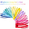 40 Pieces Snap Hair Clips Grip Hair Clips Metal Hair Barrettes for Women Snap Clips Double Hair Clip Pins Women Hair Accessories for Girls Hair Making Salon (Candy Color)