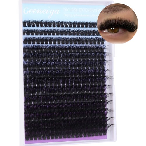 D Curl Lash Clusters Fluffy Lash Extension 80D Volume Cluster Lashes Thick Eyelash Extensions Individual Eyelashes 280Pcs Wispy Fake Lashes by Geeneiya