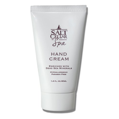 Salt Cellar Spa Dead Sea Mineral Hand Cream, Moisturizer Lotion for Dry, Cracked Skin Enriched with Glycerin, Olive Oil, Paraben Free, Fast Absorbing, Travel Size 1.4 FL oz (40 ml)
