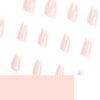 Medium Press on Nails Square Fake Nails, Glue on Nails Medium False Nails with White French Tip Nails Gloss Press ons Designs Acrylic Nails Press on Artificial Nails Stick on Nails For Women 24Pcs