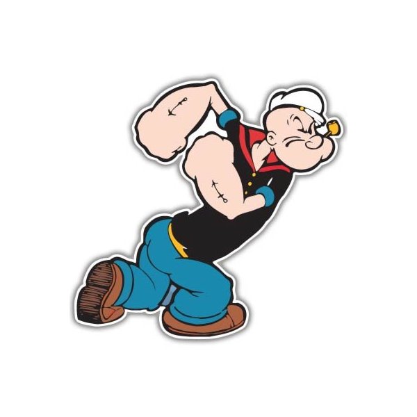 Popeye The Sailor Vynil Car Sticker Decal - Select Size