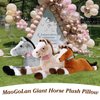 MaoGoLan Big Horse Plush Stuffed Animal,33 inch Horse Plush Toy, Brown Stuffed Horse, Ridable Stuffed Pony Plush Pillow for Kids