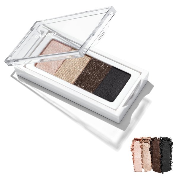 UNDONE BEAUTY Curator Quad 4-in-1 Seamless Wet to Dry High Pigment Eye Shadow Palette with Castor Oil for Nourishing & Conditioning - Choco Latte
