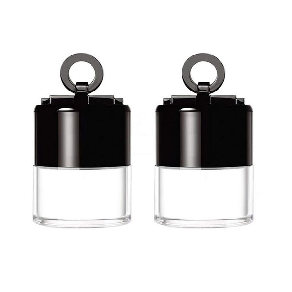 2Pcs 10 Gram Plastic Powder Case Face Powder Jar Container with Sifter Black Lid and Powder Puff for Blusher Makeup Loose Powder