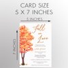 Autumn Bridal Shower Invitations Fall Invites Rustic Brown Gold Ivory Leaves Tree Fall In Love Wedding Customized Personalized Custom Printed Cards (12 count)
