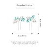 Jeairts Turquoise Hair Pins Silver Leaf Wedding Hair Pieces Glitter Rhinestone Headpiece Hair Clips Crystal Bridal Hair Accessories for Women and Girls(Pack of 2)