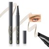 Eyebrow Pencil Microblading Eyebrow Pencil - Waterproof & Long - Lasting Eyebrow Pen for Beauty & Charming Eye Makeup With 4 Micro-Fork Tip | Stay on All Day | Vegan & Cruelty (Light brown)