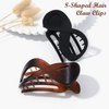 Oneasmot 2 Pcs Flat Hair Clips for Women French Concord Claw Clips for Thick Hair Strong Hold No Slip Grip Hair Claw Clip Matte Hair Clips for Thin Hair, Black & Amber