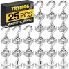 TRYMAG Magnetic Hooks Heavy Duty, 30Lbs Super Strong Magnet Hooks for Hanging, Neodymium Earth Magnets with Hook for Refrigerators and Cruise Cabin, Grill, Workplace-25pcs