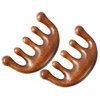 2PCS Sandalwood Wooden Scalp Massage Comb, Wide Tooth Gua Sha Hair Comb for Head Scalp, Facial, Body, Acupoint Massage, Relaxing Birthing Comb for Women Men