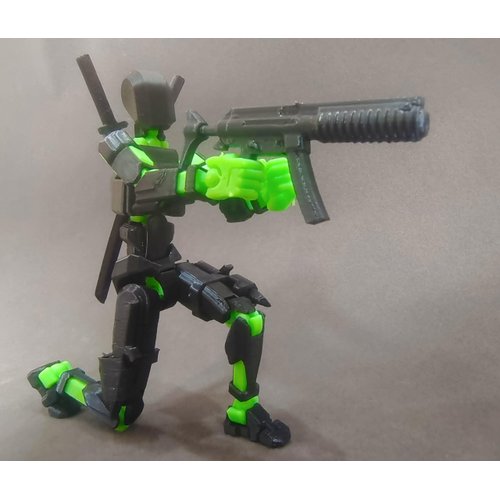 (Assembly Completed) 3D Printed T13 Action Figure, Dummy 13 Collectible Action Figure Articulated, for Collectors Desktop Decorations,muñeco de acción (Black Green)