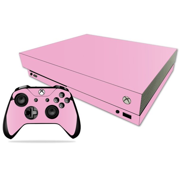 MightySkins Skin Compatible with Microsoft Xbox One X - Solid Pink | Protective, Durable, and Unique Vinyl Decal wrap Cover | Easy to Apply, Remove, and Change Styles | Made in The USA