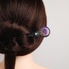 Ebony Wood Chopstick Hairpin Hair Fork Crystal Amethyst Labradorite Handcraft Gift for Her