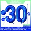 Blue 30 Number Balloons 40 Inch Giant Laser Navy Blue 30 Helium Balloons for 30th Boys Birthday Party Supplies 30th Anniversary Events Decorations