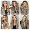BHF 20 inch Wavy Clip in hair Extensions Full Head Synthetic Thick Hair Piece for Women 6pcs Double Weft Long Curly Hair Extensions（Light Blonde Mix Golden Blonde）