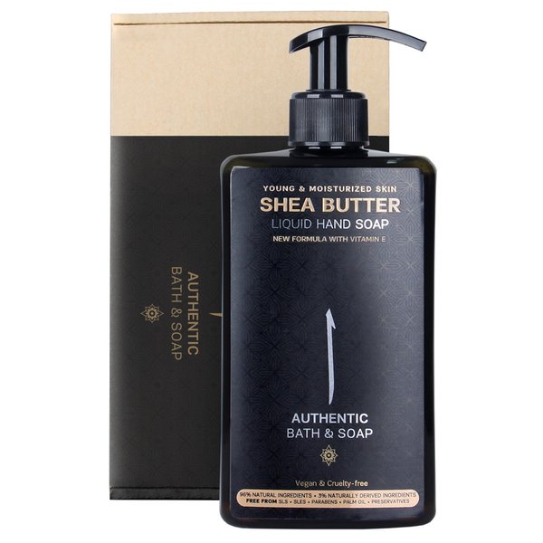 AUTHENTIC BATH & SOAP Natural - Shea Butter Liquid Hand Soap - Moisturizing for Dry Skin, Vegan, Cruelty free, Paraben & Sulfate Free, SLS & SLES Free, Hand Wash for Men & Women 16.9 Fl Oz