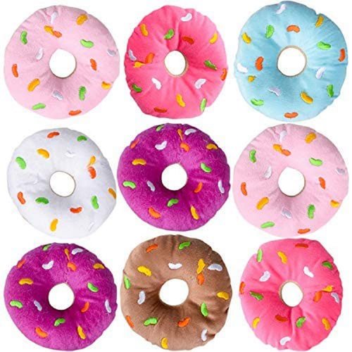 Bottles N Bags 12 Plush Donuts with Sprinkles Value Pack | Fun Birthday Party Favors | 5" Donut Pillow Toys in Assorted Colors, Donut Party Supplies Decorations (12 Pack)