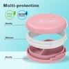 Serfeymi 3 Compartment Waterproof Cute Small Pill Box for Purse & Pocket,Travel Portable and Multifunctional Pill Case Holder for Vitamins, Fish Oil, Supplements, Pearls-Pink