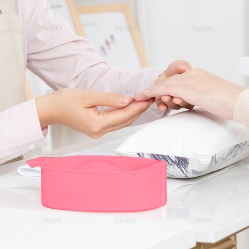 AUEAR, Manicure Bowl Soak Tray Nail Art Polishing Remover Treatment SPA Tool (Pink, 2-Pack)