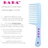 BABA - 2 Piece Diamond Crystal Wide Tooth Detangler Comb – Combs for Women, Hair Comb, Detangles Wet or Dry Hair, Detangling Comb, Wide Tooth Comb for Curls, Hair Brush Detangler (Pink Purple)