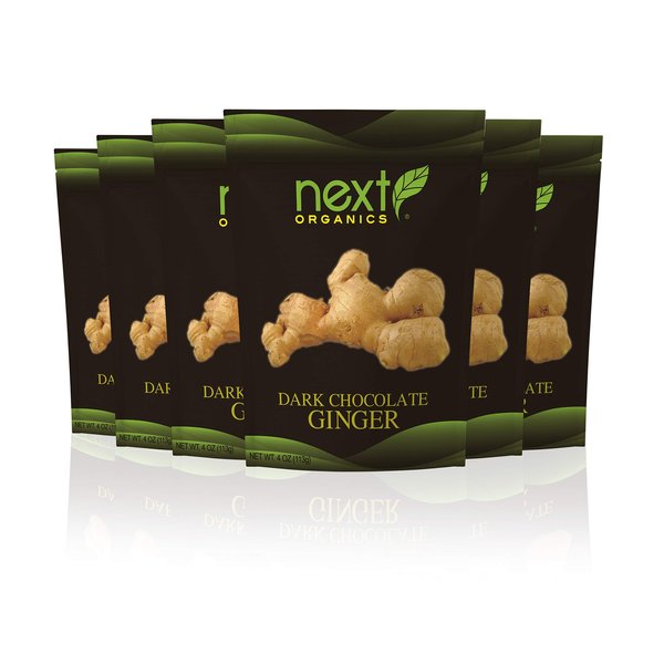 Next Organics Dark Chocolate Ginger Cubes, 4 Ounce (Pack of 6)