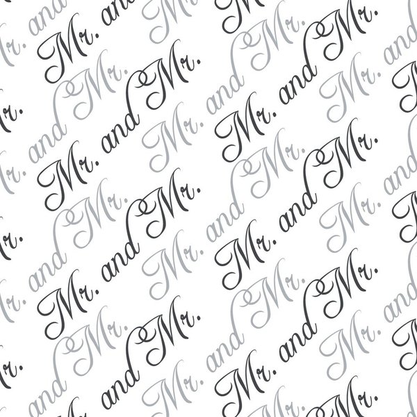 GRAPHICS & MORE Mr. and Mr. Black and White Gay Wedding Premium Gift Wrap Wrapping Paper Roll