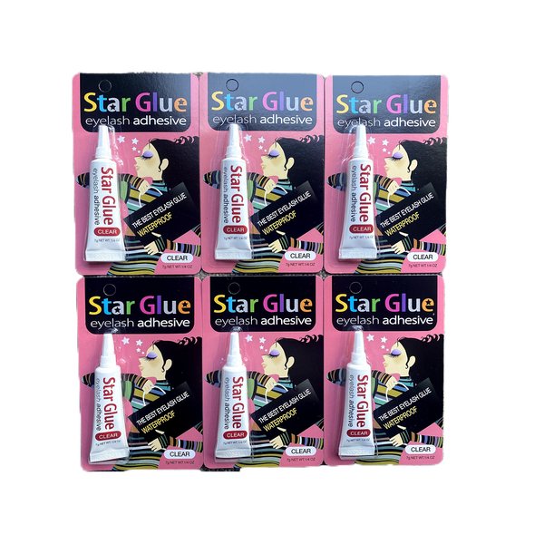 6packs of Star Eyelash Glue for Strip Lashes (Clear) 7g (1/4oz)