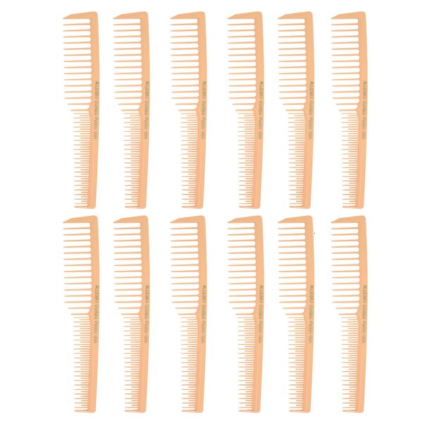 Allegro Combs 6000 Wide Tooth Teasing Lift Vented Hair Combs Space Tooth Barber Stylist Curly Hair Parting Fresh Mix 12 Pc. (Fresh Peach)
