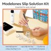 modelones Slip Solution for Poly Gel, 2.8oz Anti-Stick Gel Liquid for Poly Gel Nails with 120Pcs Flat Dual Nail Forms Nail Tips Clips Kit