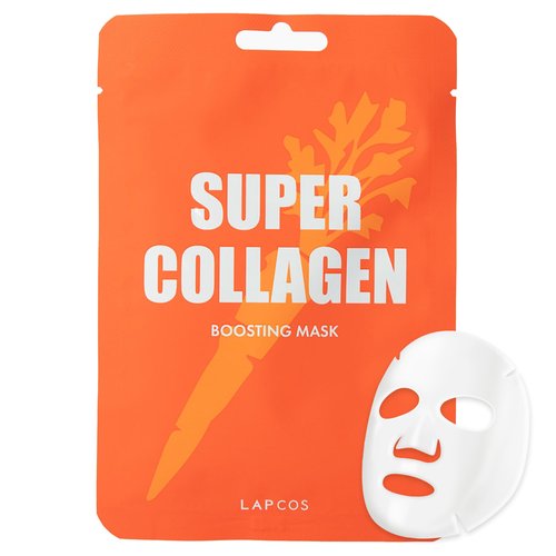 LAPCOS Super Collagen Sheet Mask – Hydrating Face Masks w/Peptide Complex, Vegan Collagen, Niacinamide & Hyaluronic Acid – Revitalizing & Firming Korean Skincare Paraben-Free, Cruelty-Free (10 Pack)