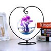 Ornament Display Stand Air Plant Stand Iron Hanging Stand Flower Pot Stand Rack Holder for Hanging Glass Globe Witch Ball Terrarium Christmas Ornament and Home Wedding Decoration(Black) (Love)