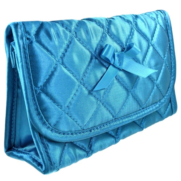 TropicaZona Cosmetic Bag with a Mirror (Turquoise-Teal, Small)