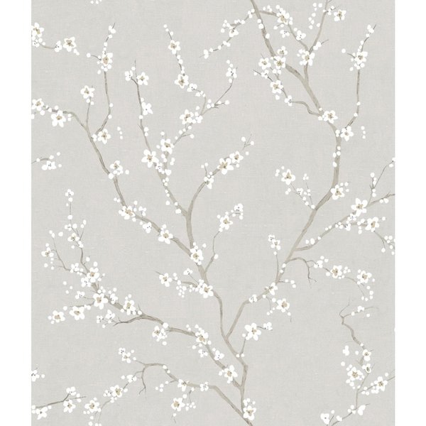 RoomMates RMK11270WP Neutral Cherry Blossom Peel and Stick Wallpaper, Neutral Small Sample