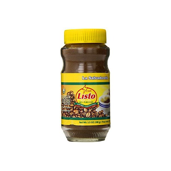 Café Listo 3.5 oz(100g) 100% Pure Authentic Instant Coffee From El Salvador