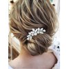Unsutuo Crystal Bridal Hair Comb Opal Silver Hair Accessories Rhinestone Wedding Hair Pieces for Brides and Women(Silver)