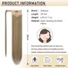 SOFEIYAN Long Straight Ponytail Extension 26 inch Wrap Around Ponytail Synthetic Hair Extensions Clip in Ponytail Hairpiece for Women, Light Ash Brown & Bleach Blonde