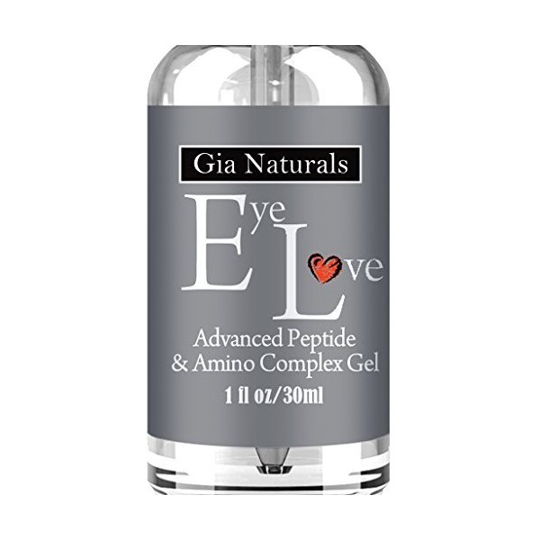 Pure, Natural & Organic Eye Love Eye Gel for The Skin Around The Eye Area. by GIA NATURALS. Plant Based Silk Protein Amino Acid, MSM, Cucumber. Reduces Puffiness Dark Circles Wrinkles. Made in The US