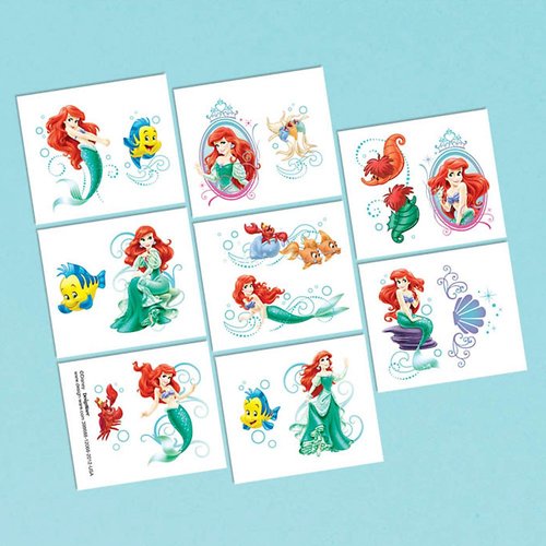 amscan Little Mermaid Tattoo Favors (16 Pack) - Party Supplies